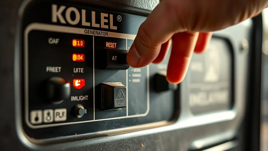 generator fault reset signs