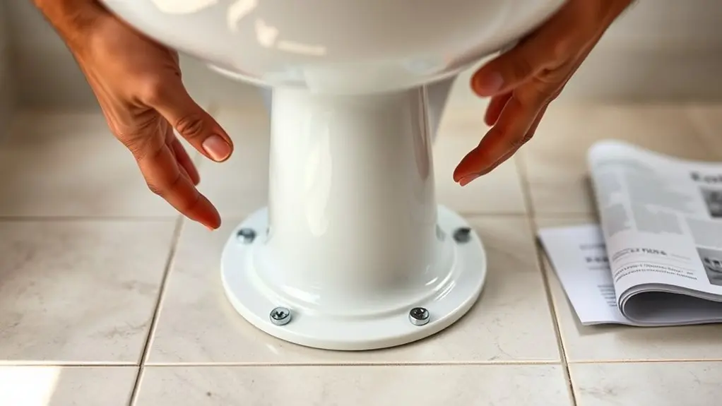 install toilet bowl securely