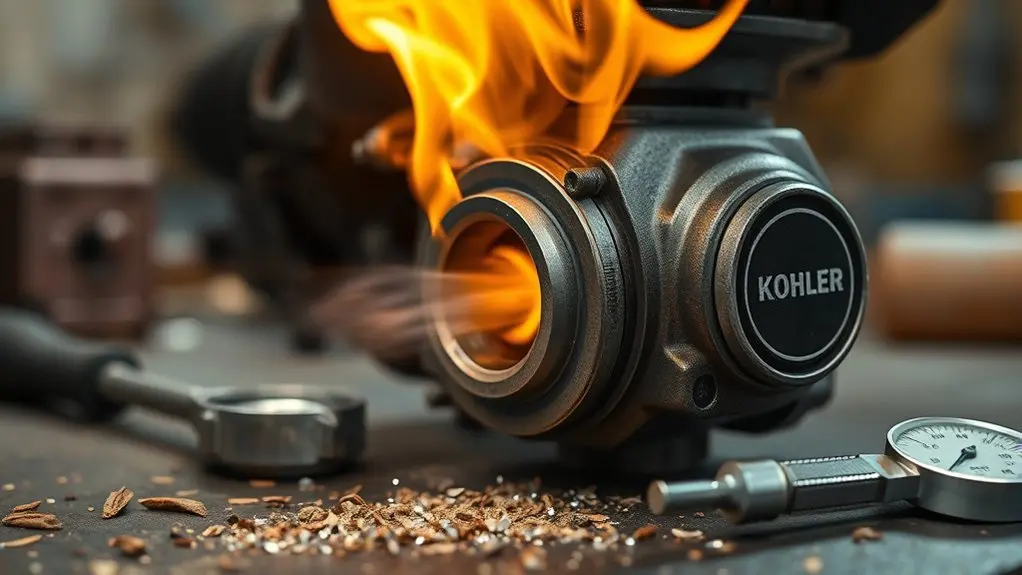 kohler engine backfire causes