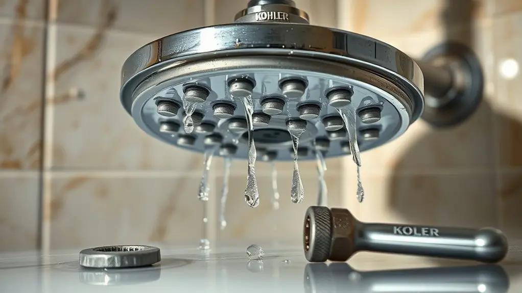 kohler shower head leaks