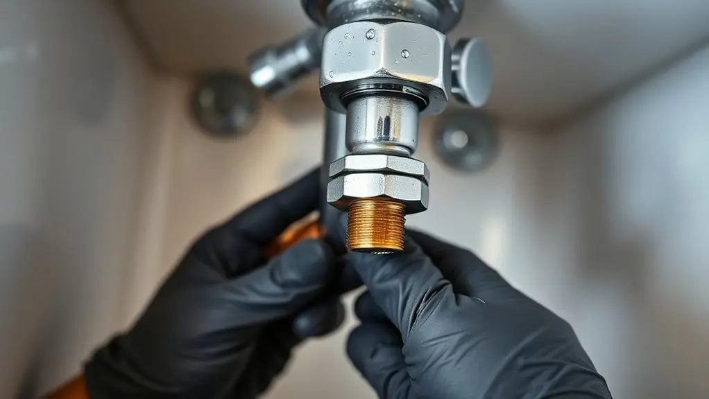 loosen nuts with basin wrench