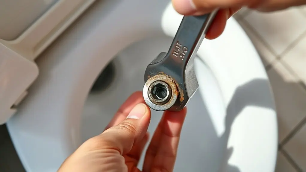 loosen toilet seat nuts