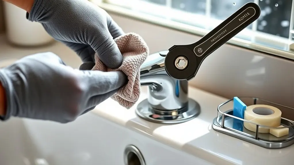 protect faucet finish during removal