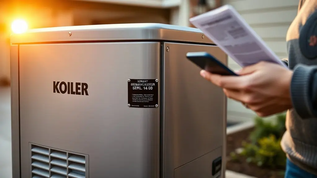 register kohler generator warranty