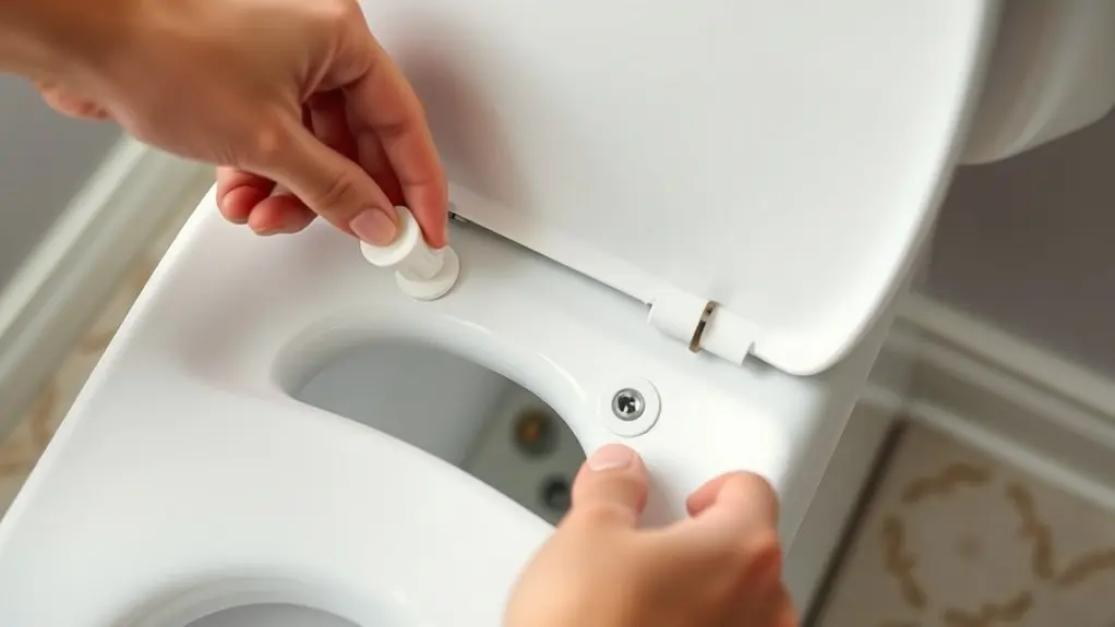 remove caps to access bolts