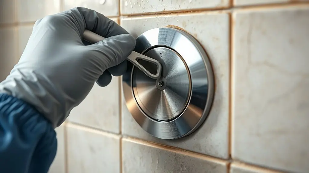 removing kohler shower plates