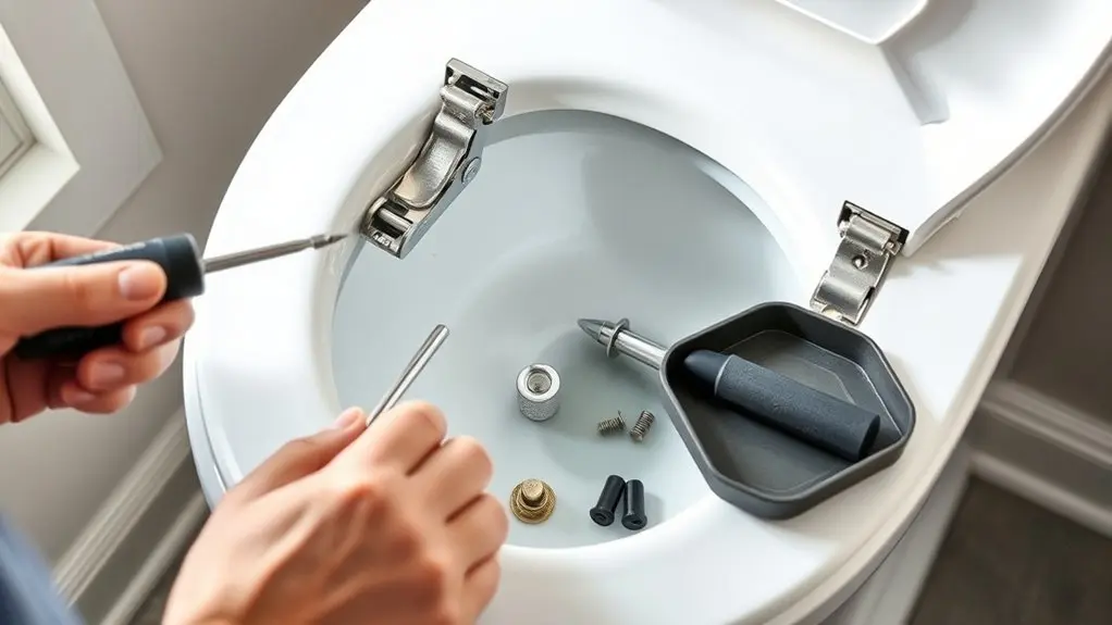 replace toilet seat hinges