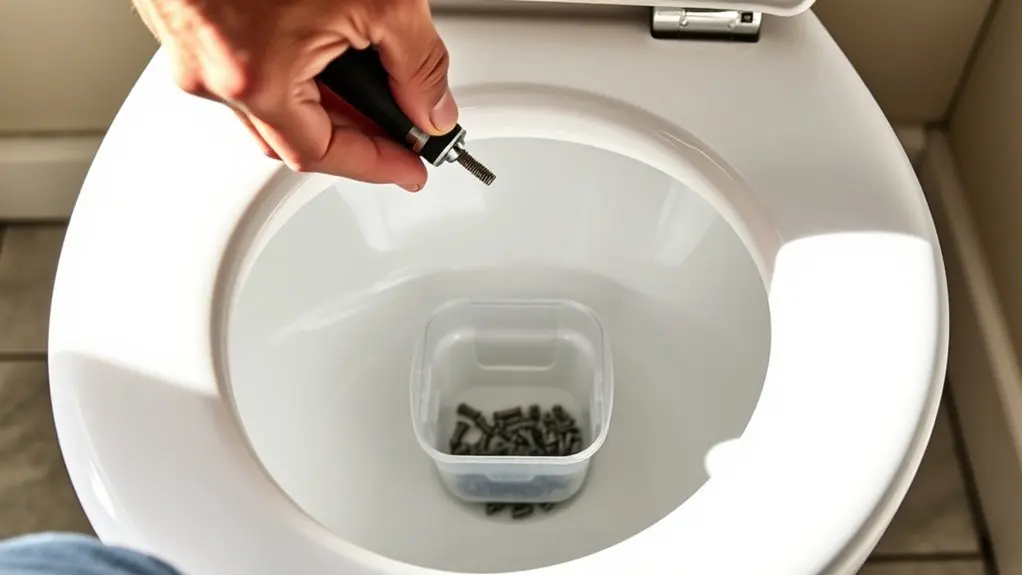 secure screws with towel