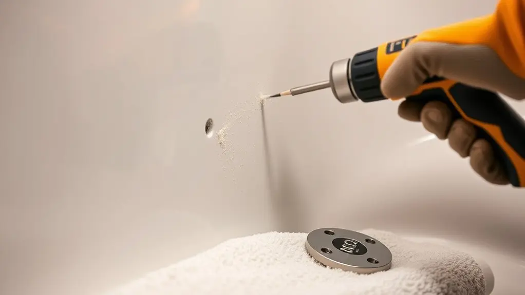 drill slowly protect surface