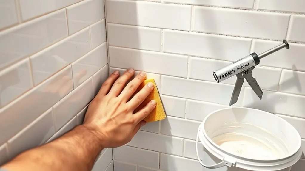 grout application and cleanup