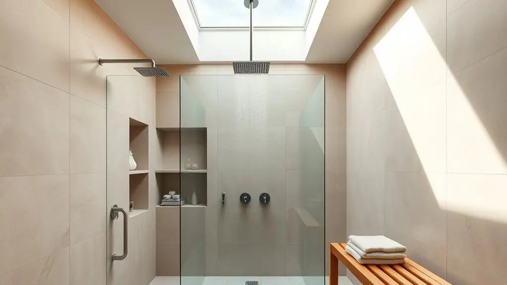 open luxurious shower design