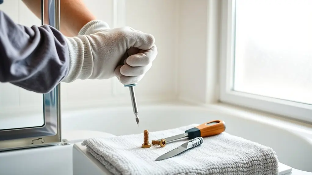 prepare for shower door removal