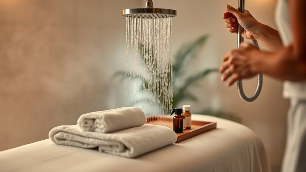 relaxing table shower experience