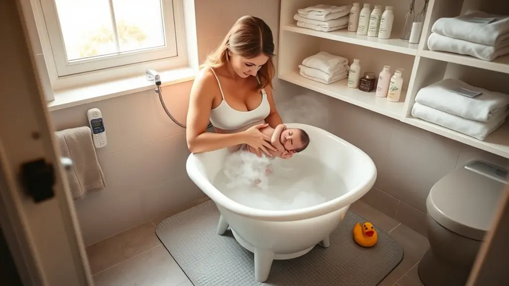 safe baby bath preparation