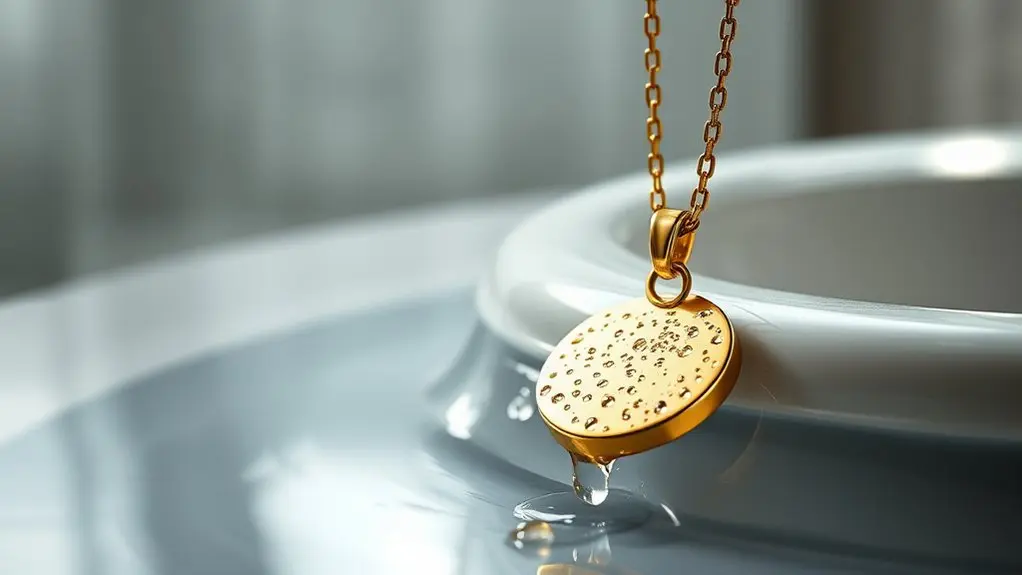 shower cautiously with jewelry