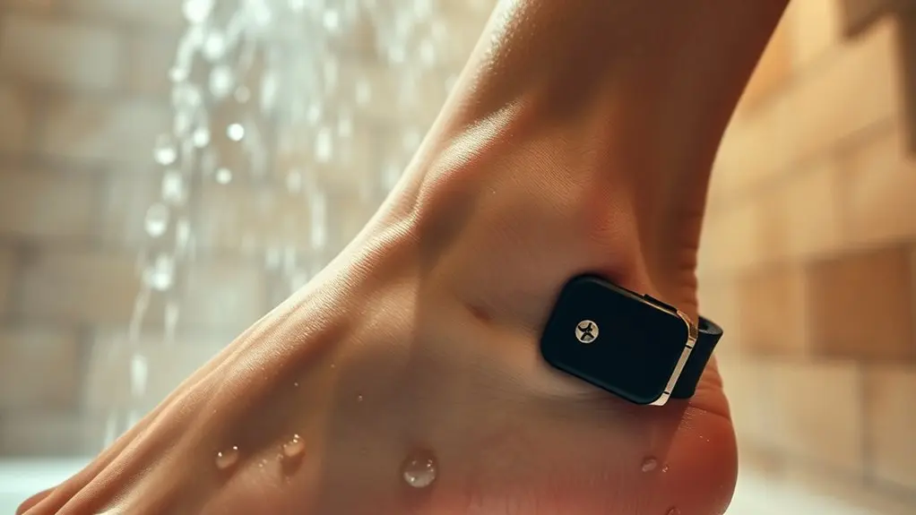 shower cautiously with monitor