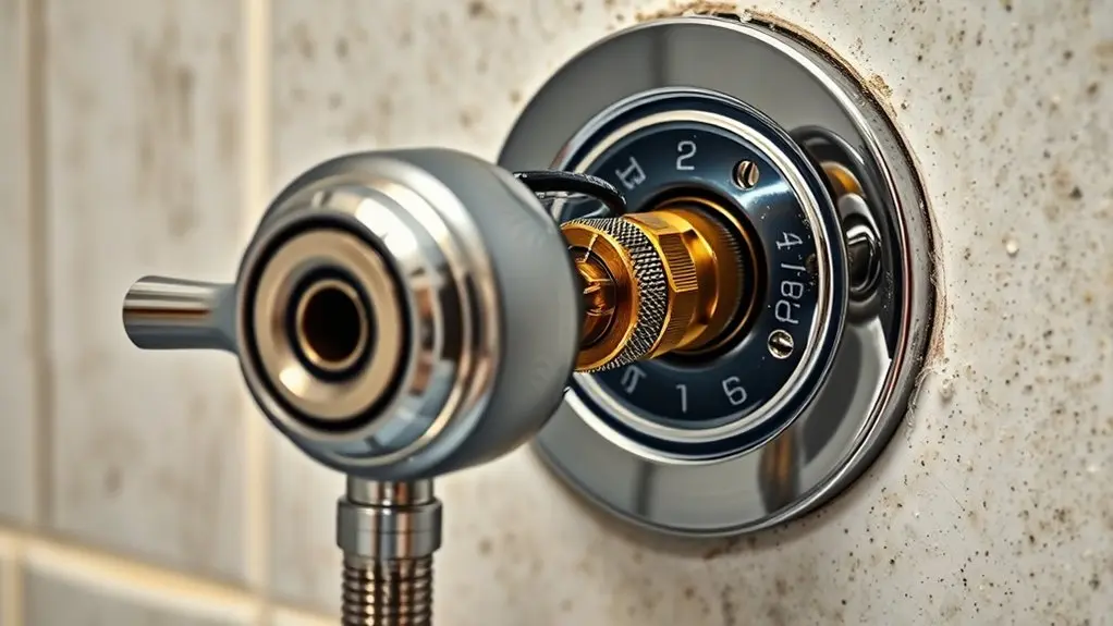 shower handle controls valve