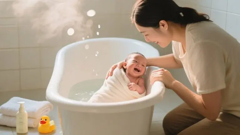 showering safely with baby