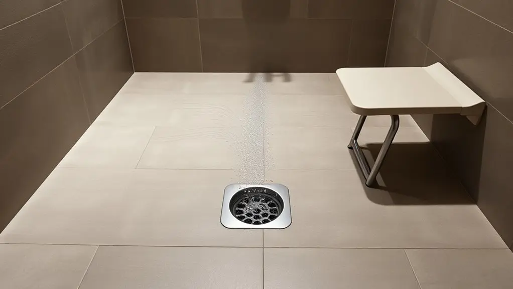 slip resistant sloped shower design