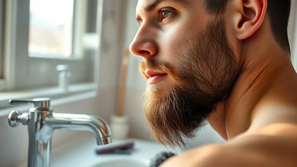 trim beard after showering