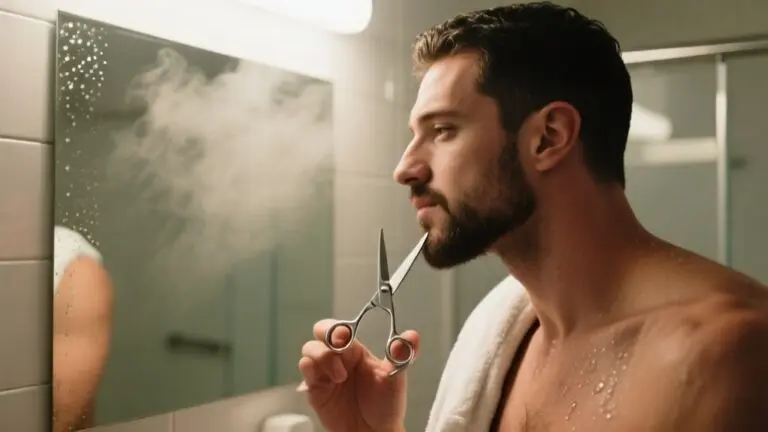 trim beard before shower